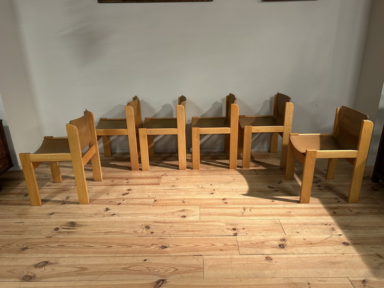 Image 1 of Vintage Ibisco Design Italiaans Tafel & 6 Stoelen Seventies