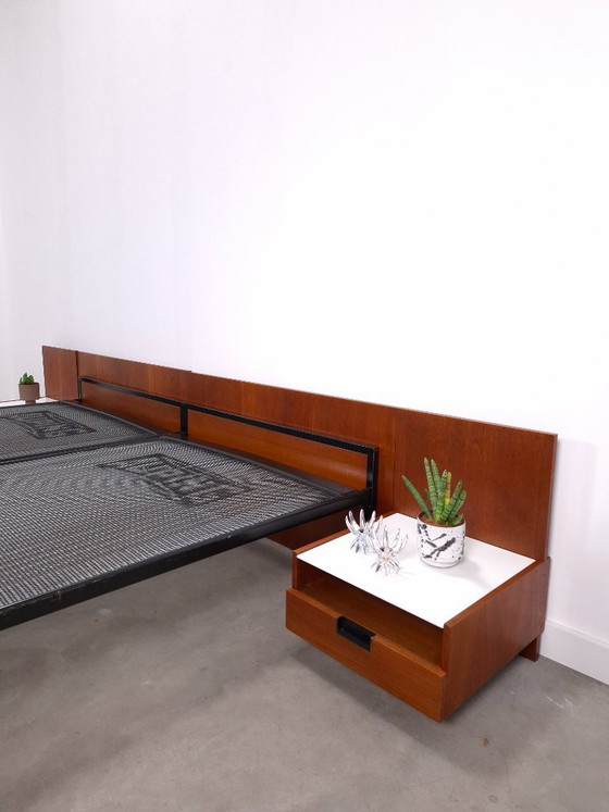 Double bed Japanese Series Cees Braakman for Pastoe and Auping with nightstands – Metal (photo 5 of 20)
