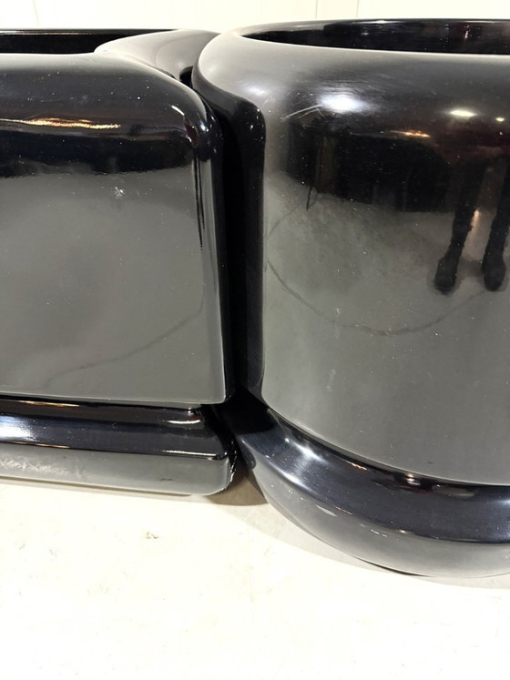 Image 1 of Vasi neri divisori per ambienti di Luigi Colani, anni '70