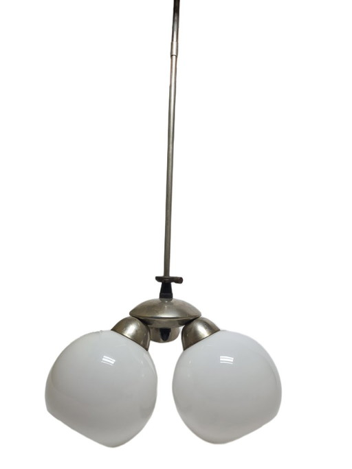 Kroonluchter in postmoderne stijl, Polen, jaren 1960 – Glass, Metal