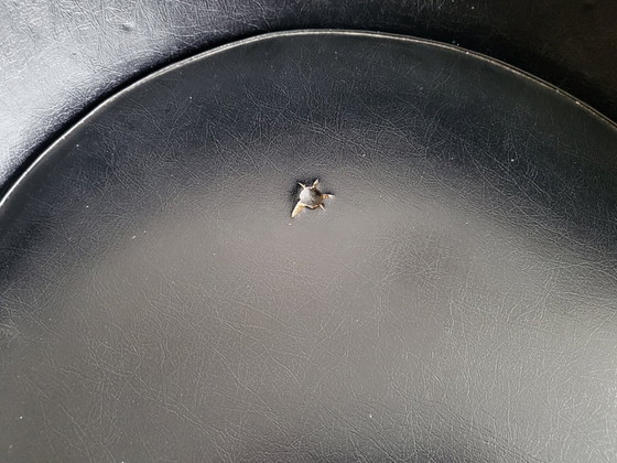 Image 1 of VINTAGE CONE CHAIR K1 BY VERNER PANTON 1950 BLACK FAUX LEATHER & STEEL