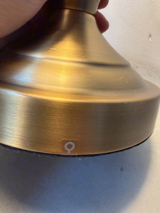 Image 1 of Groene bankierslamp van QAZQA met messing voet