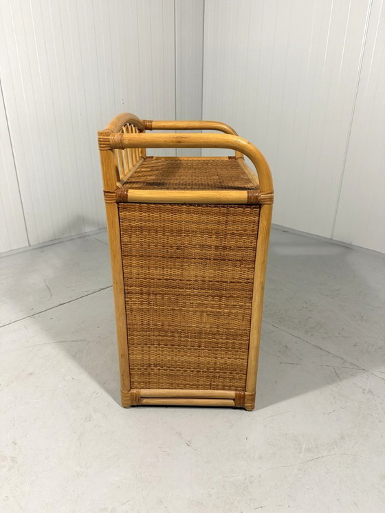 Image 1 of Rotan ladekast nachtkastje 1980's