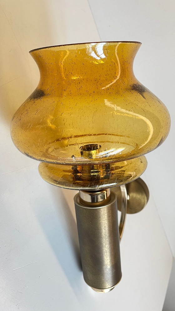 Image 1 of APPLIQUE LAITON Verre Bullé VINTAGE