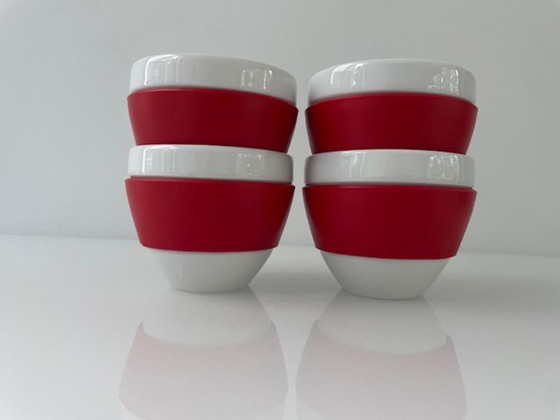 Image 1 of Juego de 4 tazas Koziol Aroma Matteo Thun, rojo y blanco