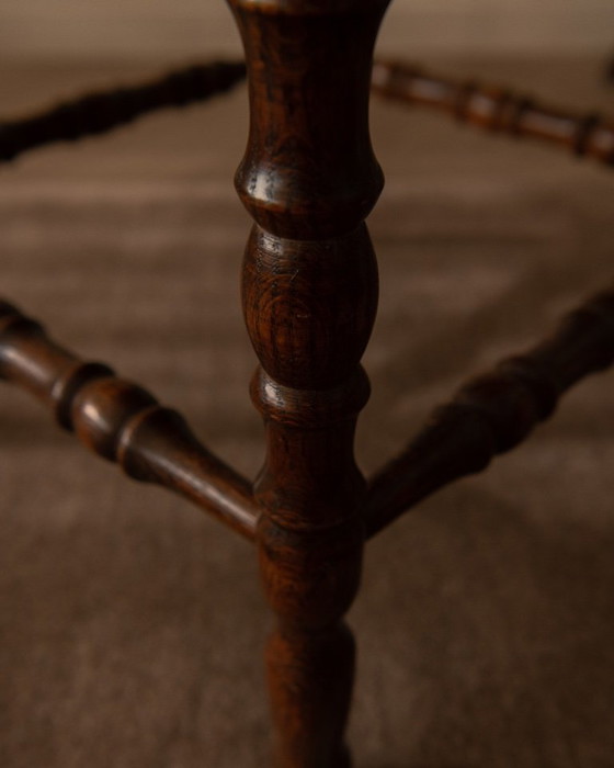 Image 1 of Chaise vintage à bobines avec assise en jonc