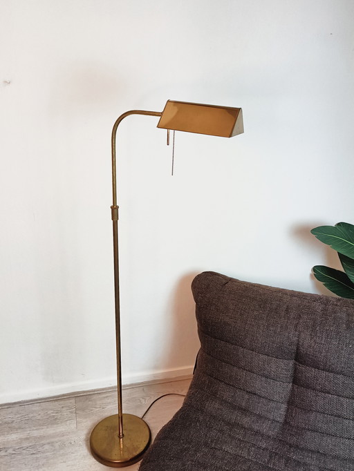 Vintage messing leeslamp vloerlamp goudkleurig 