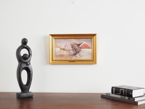 Image 1 of Gemälde "Der Regenbogen über dem Dorf", skandinavisches Design, 1960er Jahre