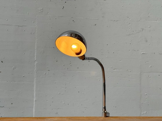 Image 1 of Space Age Chrome Clamp Lamp with Gooseneck, 1970s