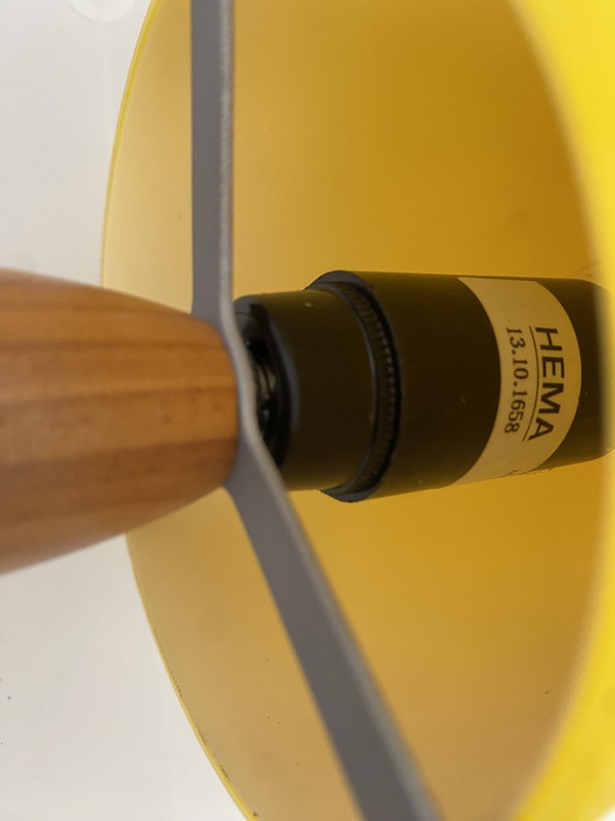 Vintage Hema Holland Table Lamp - Glass and Wood Mushroom Lamp from the 90s – Metal (photo 8 of 10)