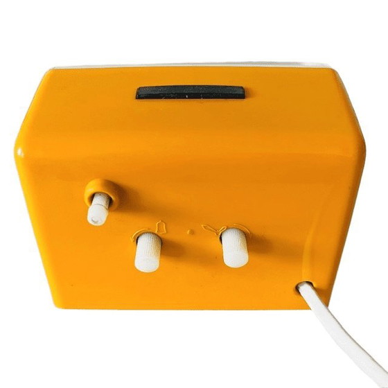 Image 1 of Vintage mid-century electric alarm clock Good-old-Electric plastic yellow 1970s