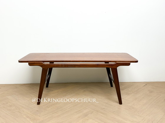 Image 1 of Tavolino da caffè vintage di metà secolo con piano in formica reversibile, impiallacciatura in teak