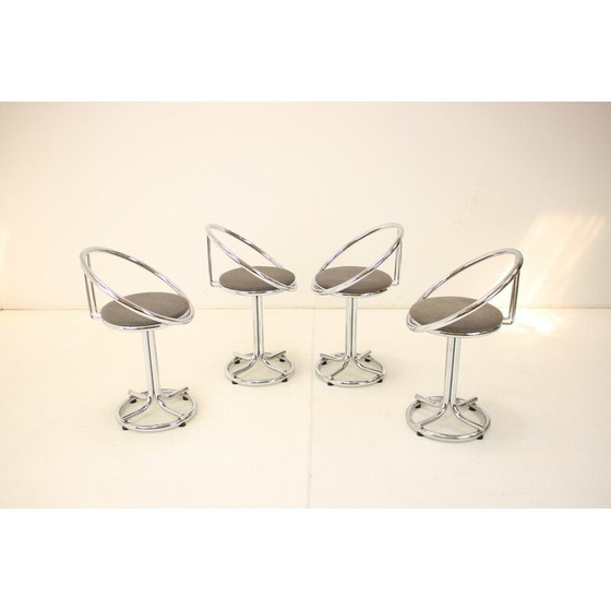 Image 1 of Ensemble de 4 tabourets de bar vintage, Italie 1970