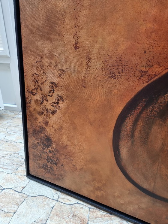 Image 1 of Frances Eckhardt - dark mysterious artwork hand-painted figurative painting figure 100x100 cm