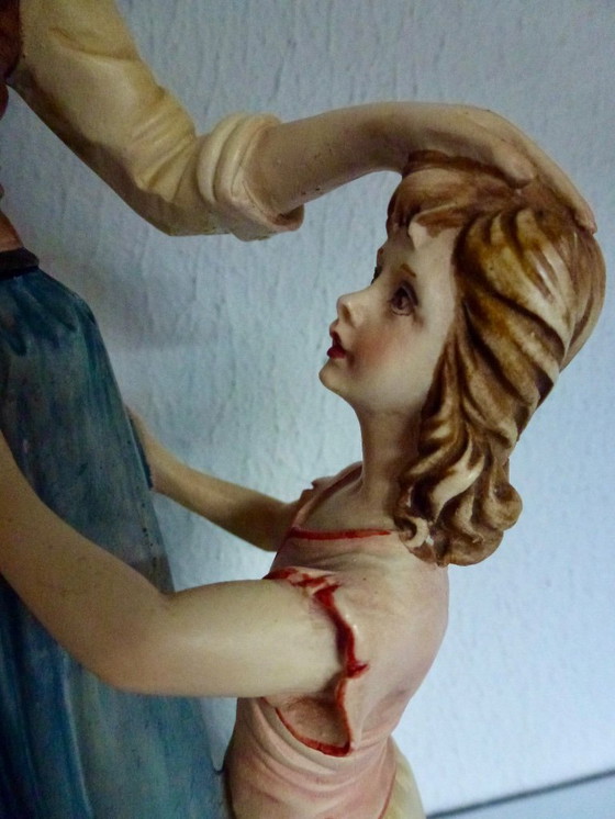 Image 1 of Capodimonte - Scaggiari - sculptuur, Moeder met Dochter - 35 cm.