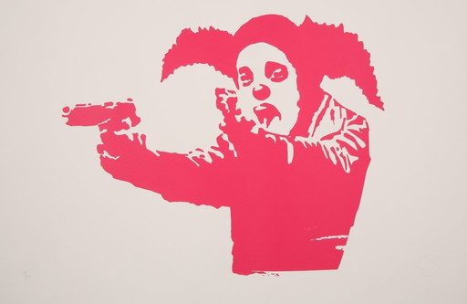 Banksy - Clown Skateboards / Lick Shot - Screenprint, certified and limited