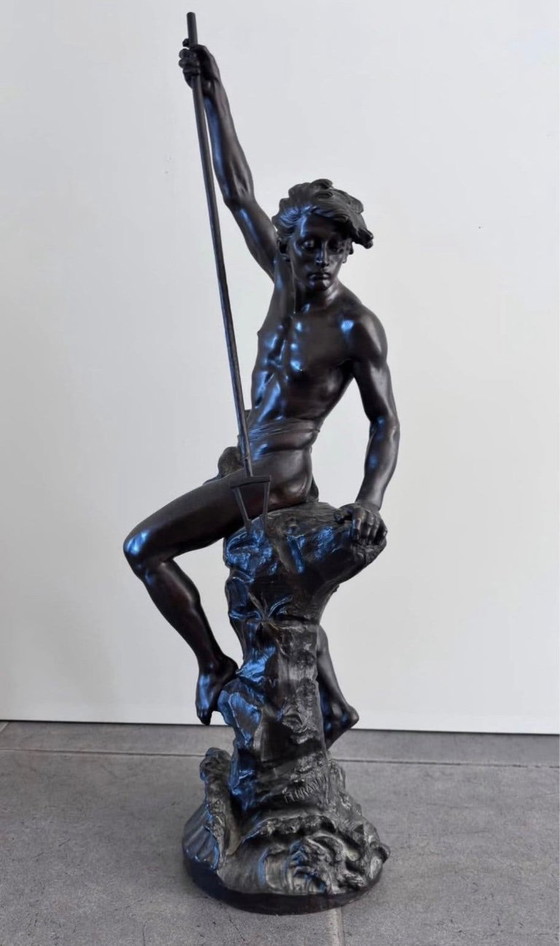 Grande Statue En Bronze "Pêcheur Au Harpon" – Objets déco (photo 5 of 5)
