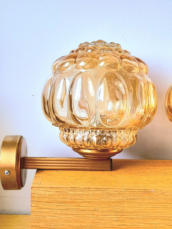 Image 1 of Paire d appliques bulles Helena Tynell 70s 