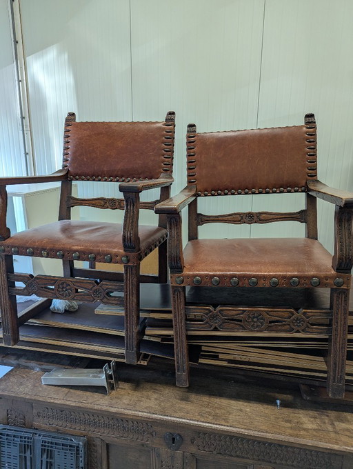 Antieke Eiken Stoelen