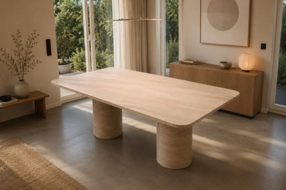 Rechthoekige eettafel van massief travertinhout – tafel van natuursteen – NDONI Natursteine (photo 4 of 19)