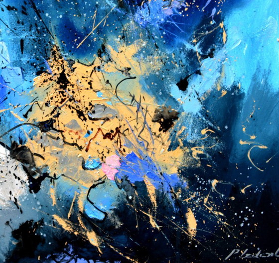 Pintura abstracta, azul y oro, Pinturas y dibujos, Lienzo (foto 4 de 5)