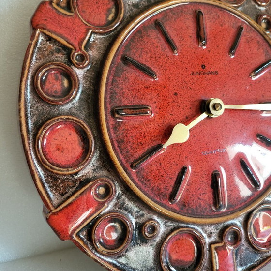 Image 1 of Horloge space age,fat Lava en céramique émaillée, west germany, vintage 1960,70 