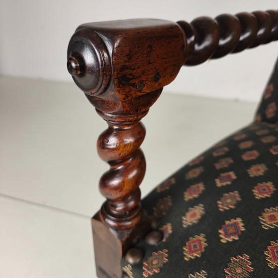English Barley Twist Library Armchair in Dark Oak, circa 1700 – Other (photo 5 of 13)