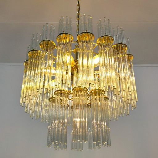 Sciolari für Lightolier Kronleuchter mit Glasstäben 1960er Jahre