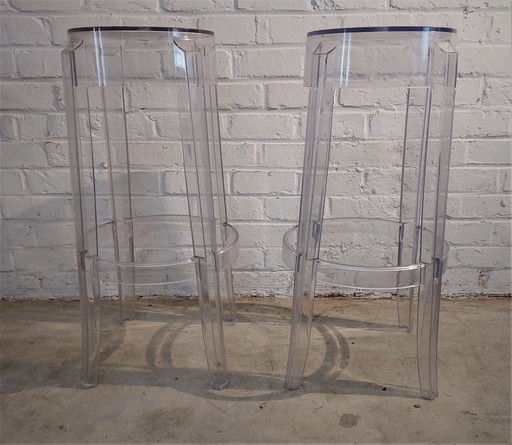 2 x Kartell Tabouret Charles Ghost par Philippe Starck