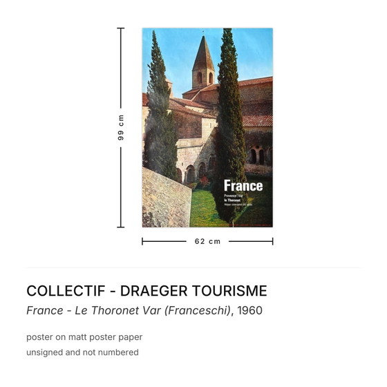 COLLECTIEF - DRAEGER TOERISME Poster Frankrijk - Le Thoronet Var (Franceschi) 1960 – Paper (photo 3 of 5)