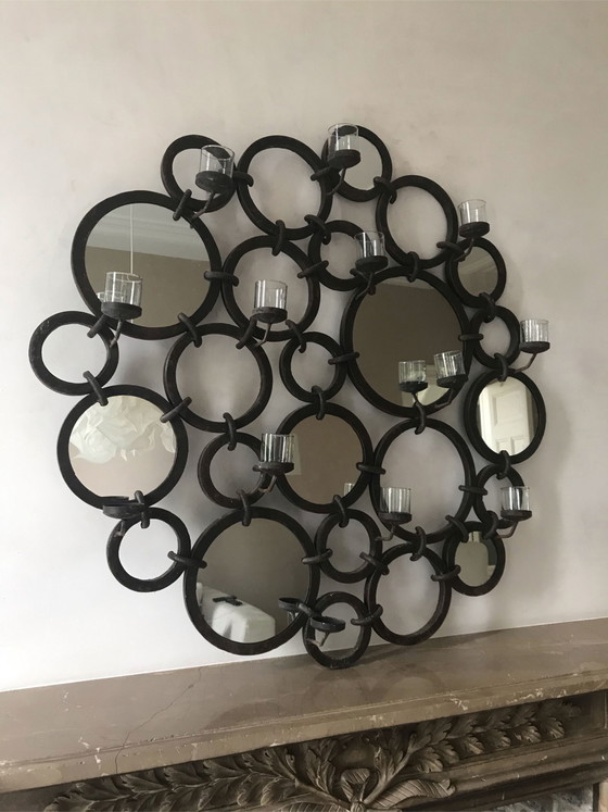 Miroir Fait Main – Décoration, Chrome, Bois (photo 4 of 5)