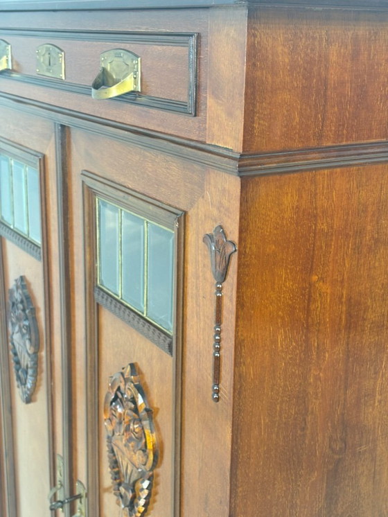 Image 1 of Antico armadio per biancheria/armadio da soggiorno Gründerzeit (fine XIX secolo) vertiko, epoca 1900 circa