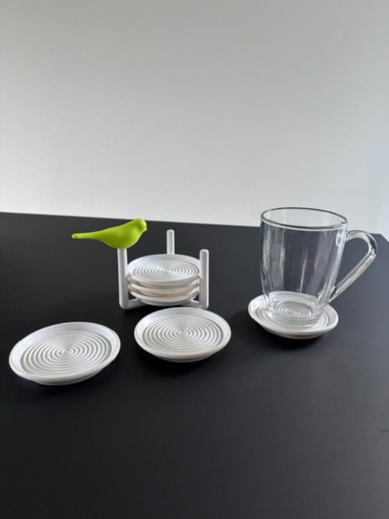 Set of 6 Design Coasters with Bird – White/Green – Table accessories, Other (photo 11 of 15)