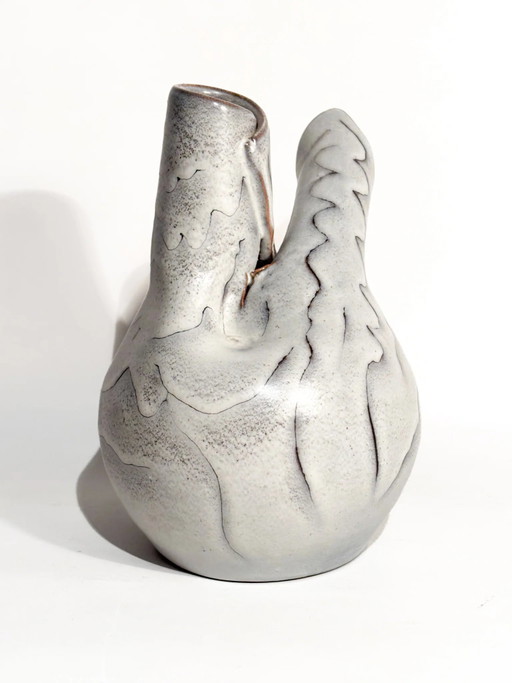 1960s Abstract Grey Glazed Stoneware Vase – vazen (photo 2 of 9)