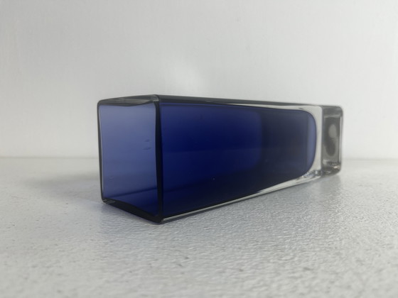 Image 1 of Vase en verre de Murano bleu Italie vintage