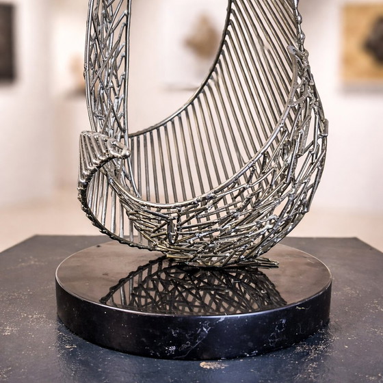 Image 1 of Scultura in filo metallico vintage senza titolo firmata Bob Bennett (1979) artista americano