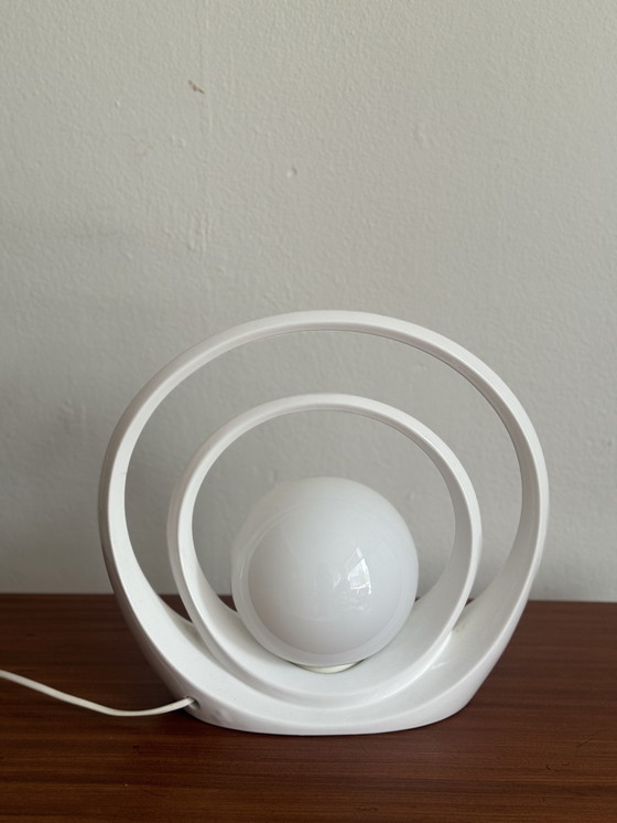 Image 1 of Vintage halo lampje van witte keramiek