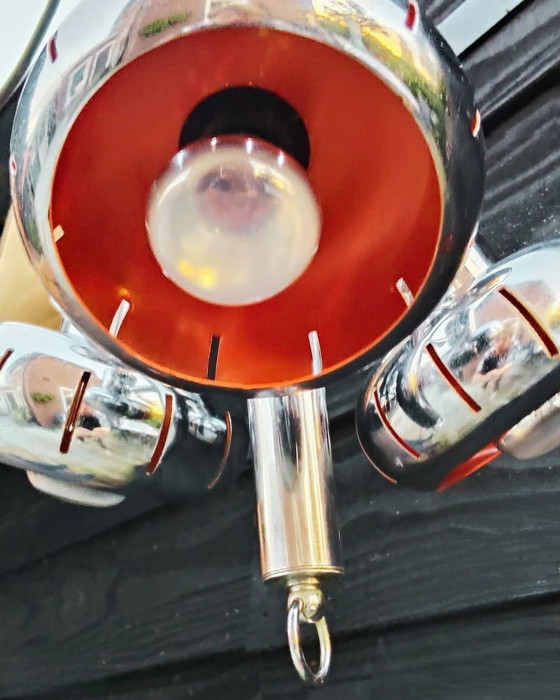Space Age Pendant Lamp 70s – Massive, Chrome (photo 4 of 5)