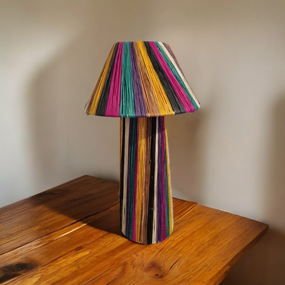 Image 1 of Raffia tafellamp handgemaakt in Marokko 