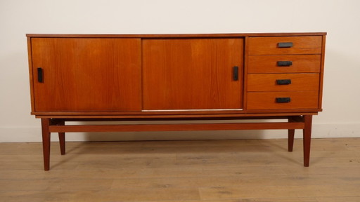 Buffet bas en Bois avec Portes Coulissantes et Tiroirs