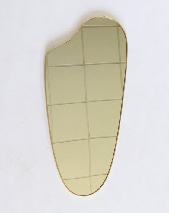 Image 1 of Vintage brass organic mirror asymmetrical