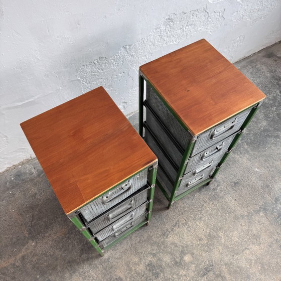 Image 1 of Industrial Steel & Perforated Metal Storage Cabinet / Shoe Rack