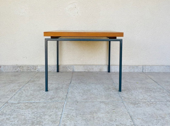 Image 1 of Vintage Scandinavian teak coffee table with metal base, 1960