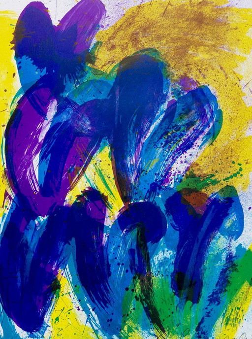 Jan Cremer - Tulips, Lithograph – lithos zeefdrukken, Paper