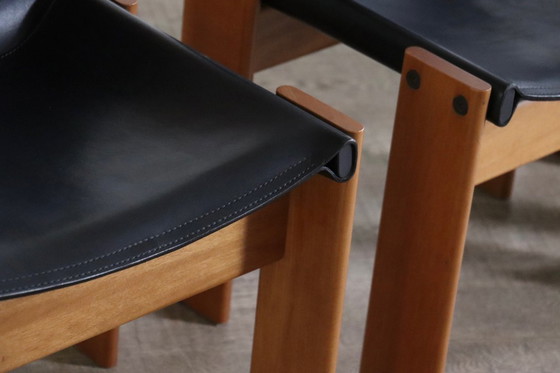 Image 1 of Juego de 6 sillas de comedor Monk diseñadas por Afra y Tobia Scarpa para Molteni, Italia, 1974.