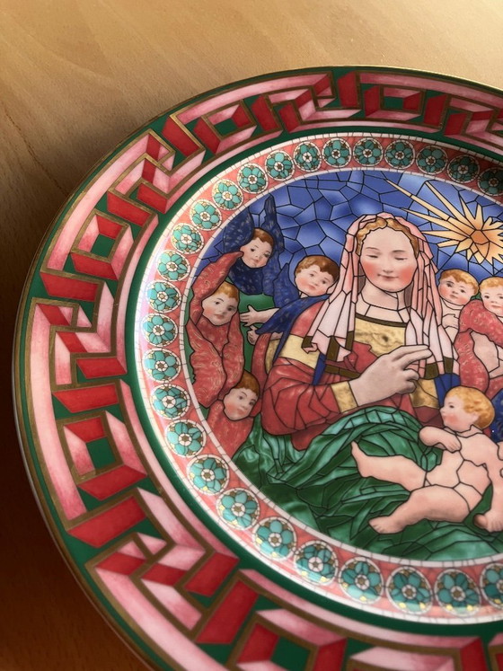 Image 1 of Assiette murale Versace par Rosenthal « Dieu est né » 2001