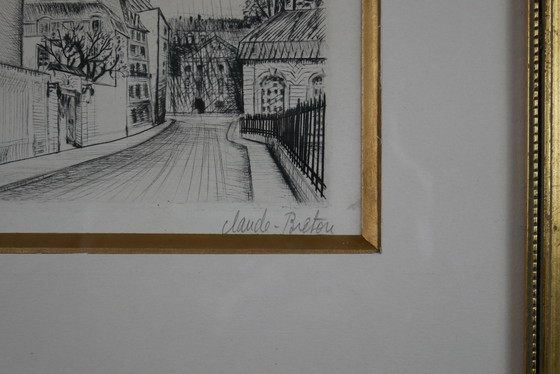 Image 1 of Gravure originale en noir et blanc signée Claude BRETON