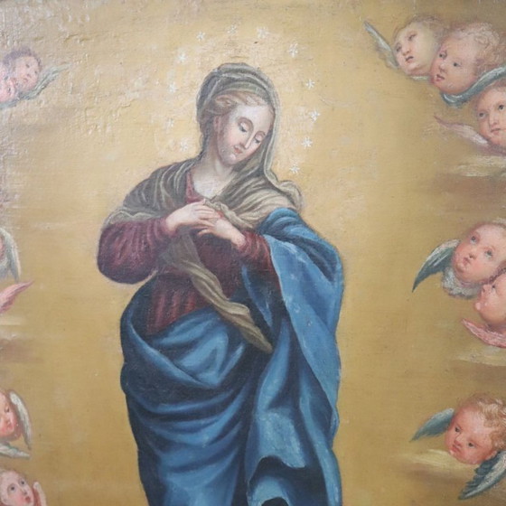 Oil Painting on Canvas, Immaculate Conception, Italy 18th Century – Paintings & Drawings (photo 10 of 15)