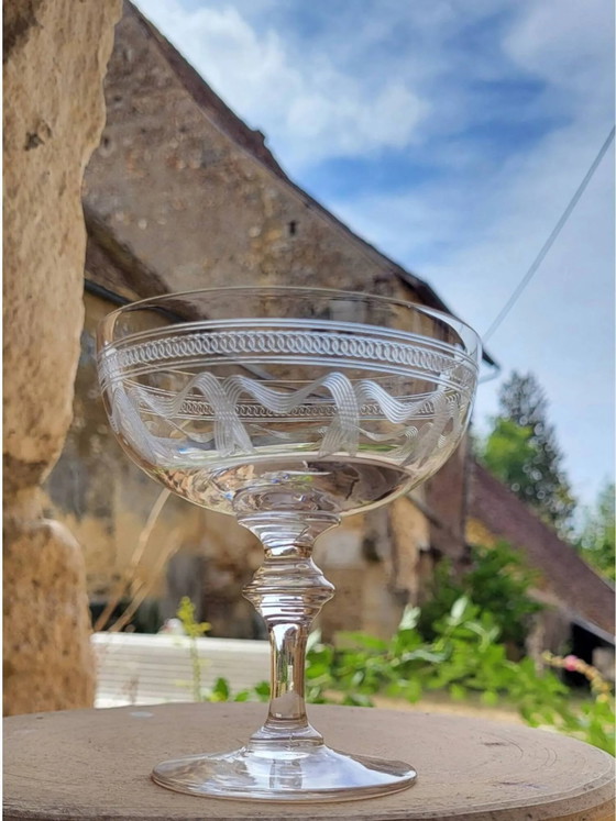 8 champagne coupes in fine crystal from the late 19th to early 20th century. – Glass & Decanter, Glass (photo 6 of 12)