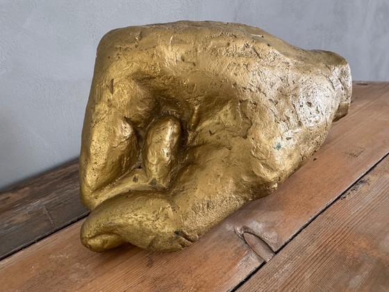 Image 1 of Vintage Large Handmade Hand Gold Art Academy